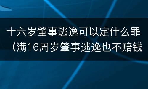 十六岁肇事逃逸可以定什么罪（满16周岁肇事逃逸也不赔钱怎么办）