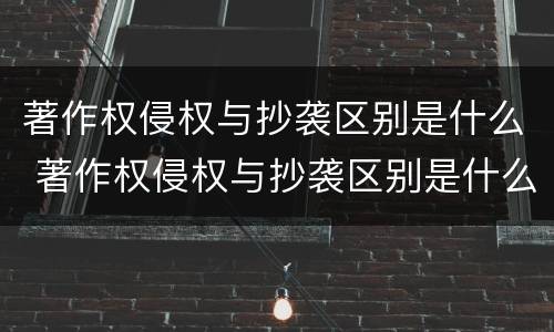 著作权侵权与抄袭区别是什么 著作权侵权与抄袭区别是什么意思