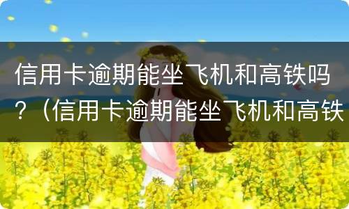 信用卡逾期能坐飞机和高铁吗?（信用卡逾期能坐飞机和高铁吗）
