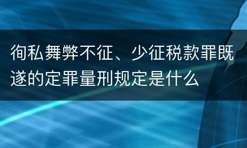 徇私舞弊不征、少征税款罪既遂的定罪量刑规定是什么