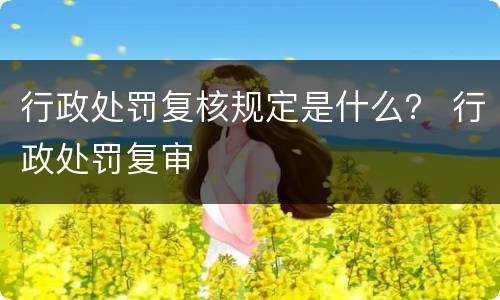 行政处罚复核规定是什么？ 行政处罚复审