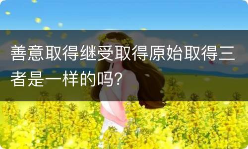 善意取得继受取得原始取得三者是一样的吗？