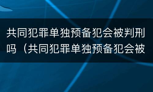 共同犯罪单独预备犯会被判刑吗（共同犯罪单独预备犯会被判刑吗）