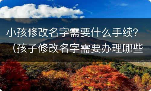 小孩修改名字需要什么手续？（孩子修改名字需要办理哪些手续呢）