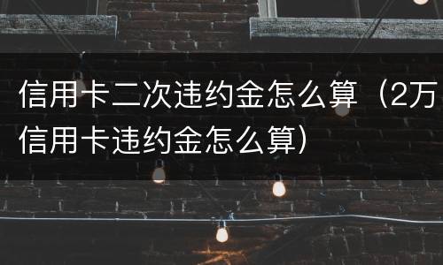 信用卡二次违约金怎么算（2万信用卡违约金怎么算）