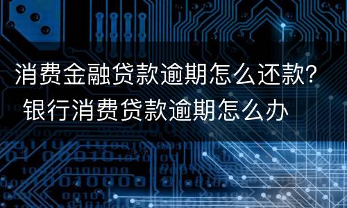 消费金融贷款逾期怎么还款？ 银行消费贷款逾期怎么办