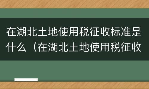在湖北土地使用税征收标准是什么（在湖北土地使用税征收标准是什么意思）