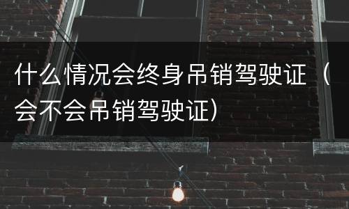 什么情况会终身吊销驾驶证（会不会吊销驾驶证）