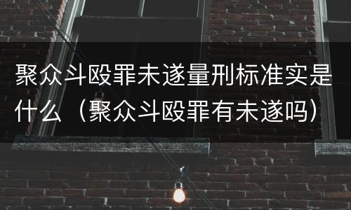 聚众斗殴罪未遂量刑标准实是什么（聚众斗殴罪有未遂吗）