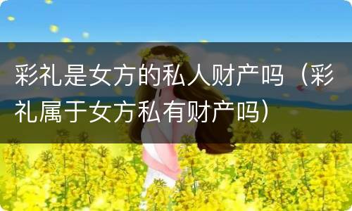 彩礼是女方的私人财产吗（彩礼属于女方私有财产吗）