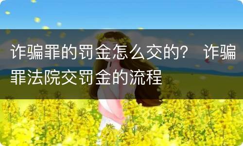 诈骗罪的罚金怎么交的？ 诈骗罪法院交罚金的流程