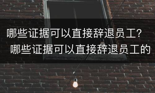 哪些证据可以直接辞退员工？ 哪些证据可以直接辞退员工的