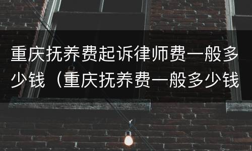 重庆抚养费起诉律师费一般多少钱（重庆抚养费一般多少钱一个月）