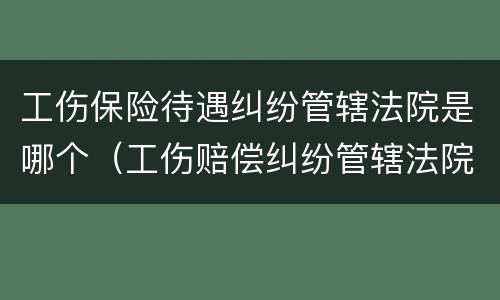 工伤保险待遇纠纷管辖法院是哪个（工伤赔偿纠纷管辖法院）
