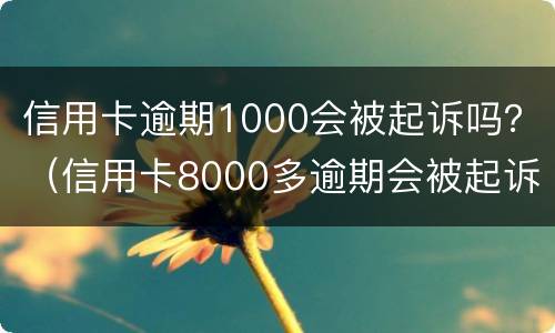 信用卡逾期1000会被起诉吗？（信用卡8000多逾期会被起诉吗）