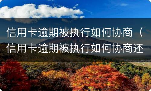 信用卡逾期被执行如何协商（信用卡逾期被执行如何协商还款）