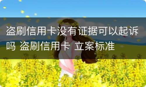 盗刷信用卡没有证据可以起诉吗 盗刷信用卡 立案标准