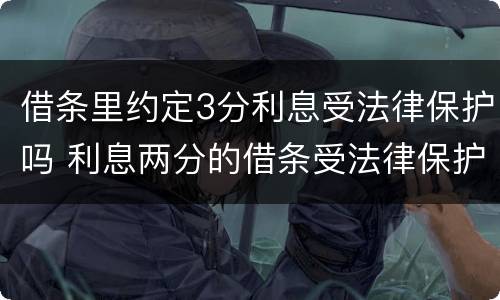 借条里约定3分利息受法律保护吗 利息两分的借条受法律保护吗?
