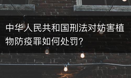 中华人民共和国刑法对妨害植物防疫罪如何处罚？