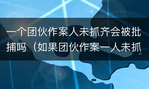 一个团伙作案人未抓齐会被批捕吗（如果团伙作案一人未抓住其他人如何处理）