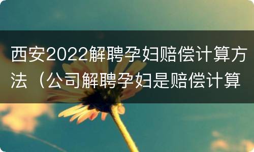 西安2022解聘孕妇赔偿计算方法（公司解聘孕妇是赔偿计算公式）