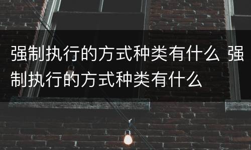 强制执行的方式种类有什么 强制执行的方式种类有什么