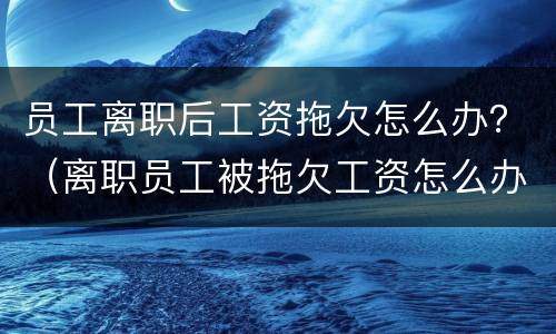 员工离职后工资拖欠怎么办？（离职员工被拖欠工资怎么办）