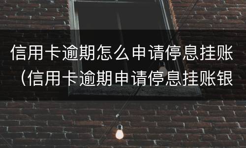 信用卡逾期怎么申请停息挂账（信用卡逾期申请停息挂账银行不同意怎么办）