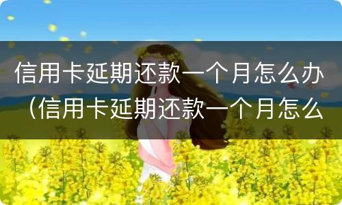 信用卡延期还款一个月怎么办（信用卡延期还款一个月怎么办理）