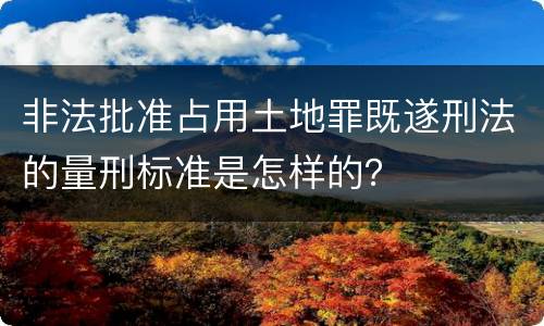 非法批准占用土地罪既遂刑法的量刑标准是怎样的？