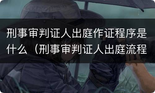 刑事审判证人出庭作证程序是什么（刑事审判证人出庭流程）