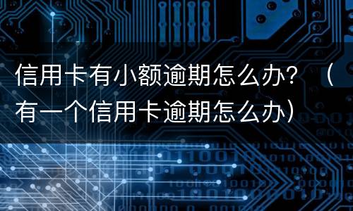 信用卡有小额逾期怎么办？（有一个信用卡逾期怎么办）