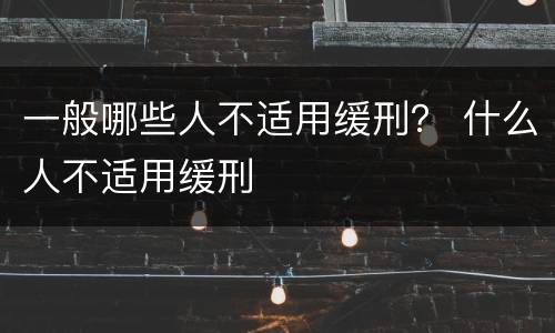 一般哪些人不适用缓刑？ 什么人不适用缓刑