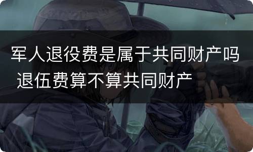军人退役费是属于共同财产吗 退伍费算不算共同财产