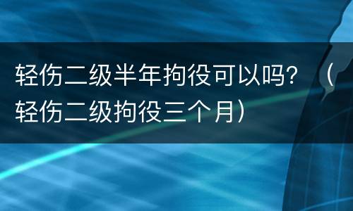 轻伤二级半年拘役可以吗？（轻伤二级拘役三个月）