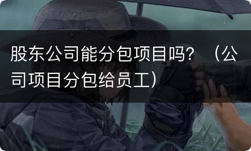 股东公司能分包项目吗？（公司项目分包给员工）