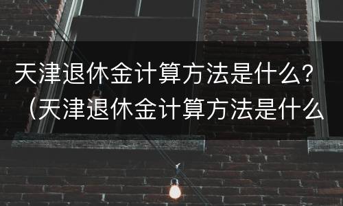 天津退休金计算方法是什么？（天津退休金计算方法是什么样的）