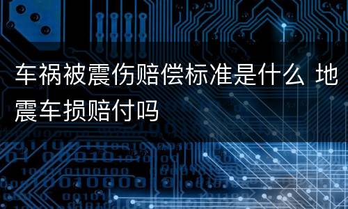 车祸被震伤赔偿标准是什么 地震车损赔付吗