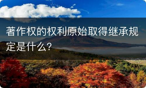 著作权的权利原始取得继承规定是什么？
