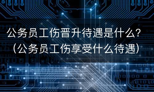 公务员工伤晋升待遇是什么？（公务员工伤享受什么待遇）