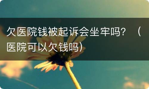 欠医院钱被起诉会坐牢吗？（医院可以欠钱吗）