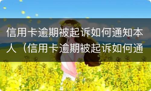 信用卡逾期被起诉如何通知本人（信用卡逾期被起诉如何通知本人呢）