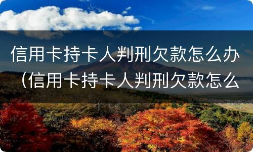 信用卡持卡人判刑欠款怎么办（信用卡持卡人判刑欠款怎么办呢）