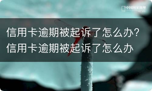 信用卡逾期被起诉了怎么办? 信用卡逾期被起诉了怎么办