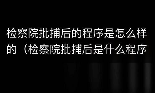 检察院批捕后的程序是怎么样的（检察院批捕后是什么程序）