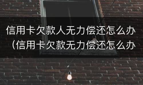 信用卡欠款人无力偿还怎么办（信用卡欠款无力偿还怎么办会起诉吗）