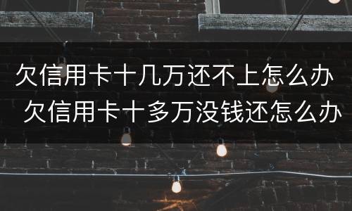 欠信用卡十几万还不上怎么办 欠信用卡十多万没钱还怎么办