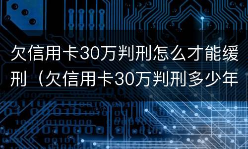 欠信用卡30万判刑怎么才能缓刑（欠信用卡30万判刑多少年）