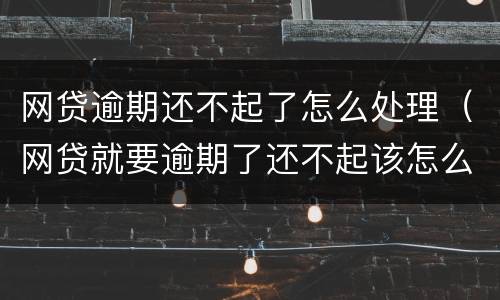 网贷逾期还不起了怎么处理（网贷就要逾期了还不起该怎么办）