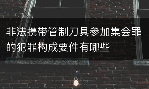 非法携带管制刀具参加集会罪的犯罪构成要件有哪些